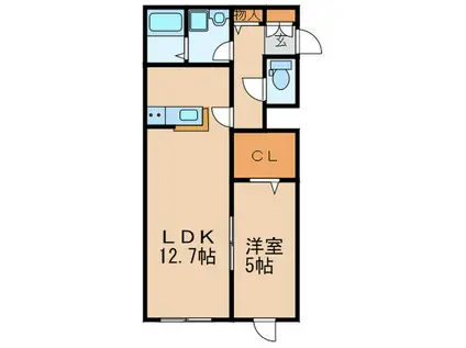 ARIESU(1LDK/2階)の間取り写真