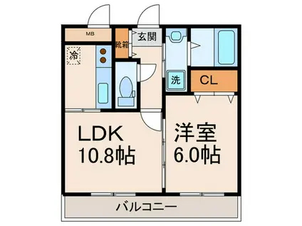 DSタワー大博通(1LDK/6階)の間取り写真