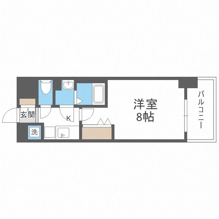 LUXE海老江II(1K/2階)の間取り写真