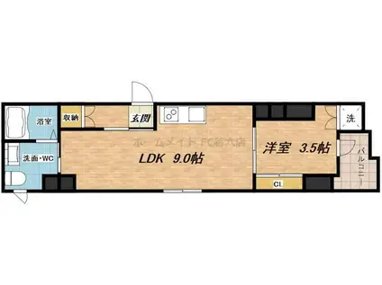 JESUS SQUARE NIPPOMBASHI(1LDK/3階)の間取り写真