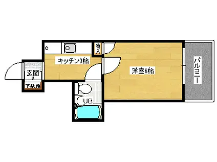 ダイアパレス比治山パークサイド(1K/7階)の間取り写真