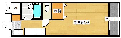 広建ビル(ワンルーム/3階)の間取り写真