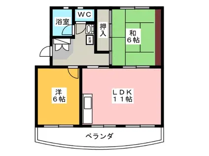 佐藤マンション(2LDK/3階)の間取り写真