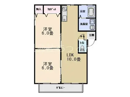 ポートストーク(2LDK/1階)の間取り写真
