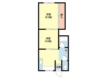岩尾マンション(2K/3階)の間取り写真