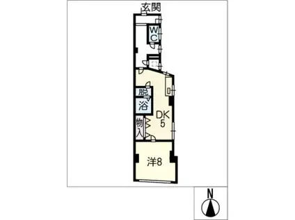 QUAビル(1DK/4階)の間取り写真