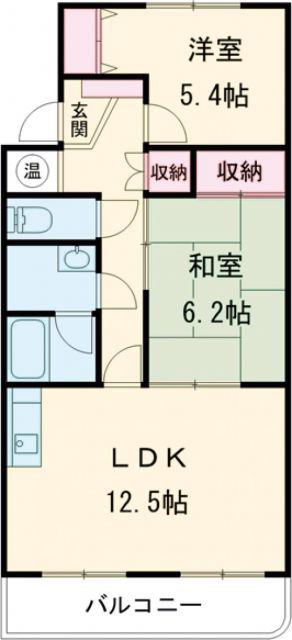 カーサブルーノ(2LDK/3階)の間取り写真