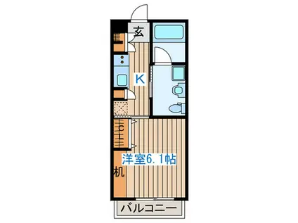 グレイス貝ヶ森(1K/2階)の間取り写真