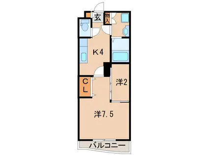 シャングリラユーミー(1K/2階)の間取り写真