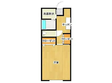 オーシャンビューIII(1K/4階)の間取り写真