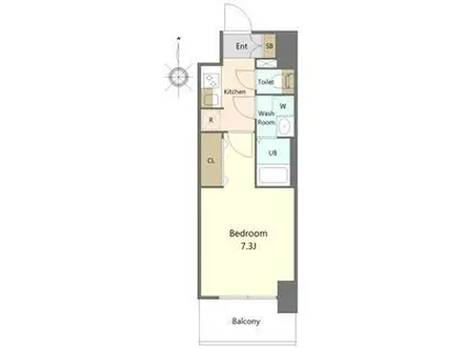 S-RESIDENCE亀島駅前ASCENT12月契約限定(1K/9階)の間取り写真