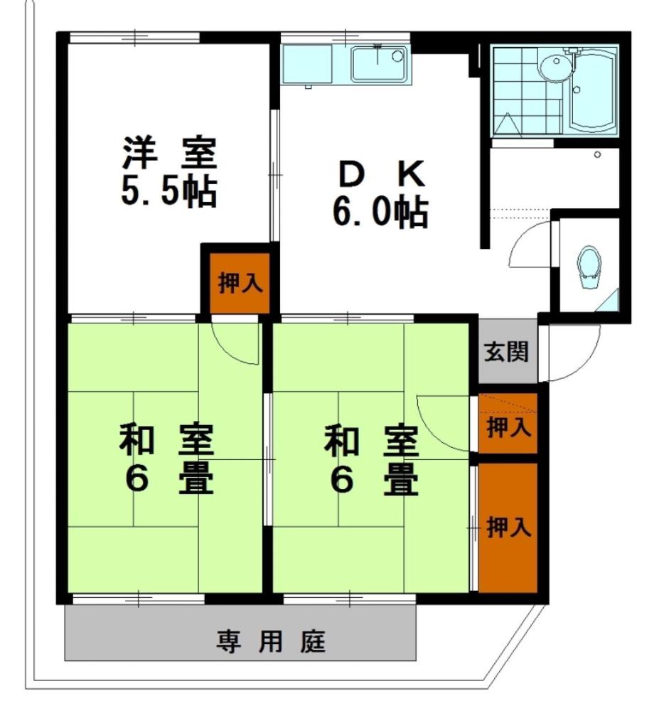 津南コーポラス(3DK/1階)の間取り写真