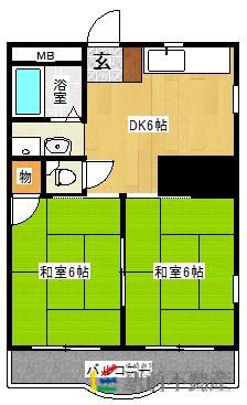 小森野ハイツ(2DK/3階)の間取り写真