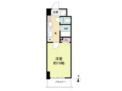 エスリードコート難波ウエスト(1K/1階)の間取り写真