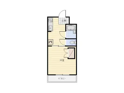 サンフラワーI(1DK/2階)の間取り写真