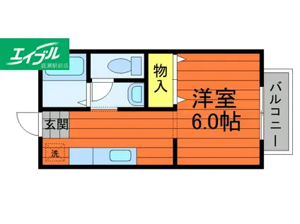 コーポエースライン(1K/2階)の間取り写真