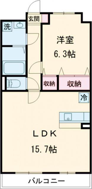 フォルテ(1LDK/1階)の間取り写真