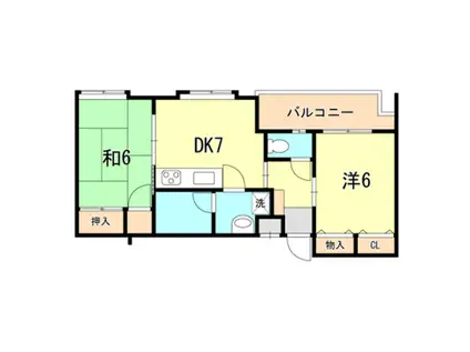 リンケージ7(2DK/3階)の間取り写真