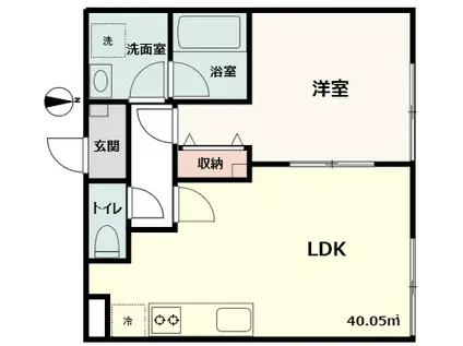 HW.HILLS綾瀬(1LDK/4階)の間取り写真