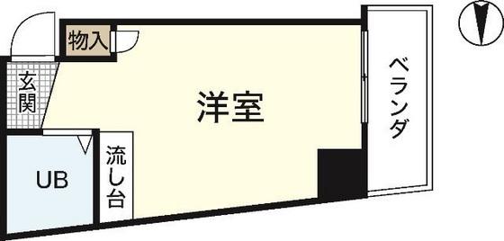RESIDENCE R(ワンルーム/2階)の間取り写真