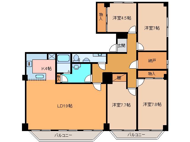ホワイトパレス(4LDK/10階)の間取り写真