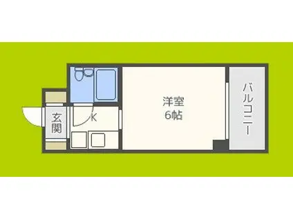 グリーンハイツII(ワンルーム/5階)の間取り写真