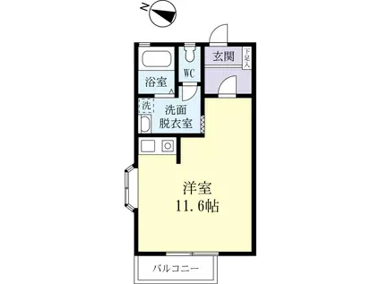 セントールハウスときわ(ワンルーム/1階)の間取り写真