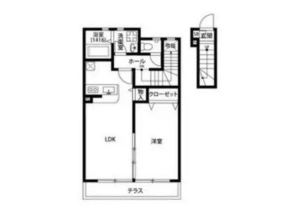 アムールアミュレット(1LDK/2階)の間取り写真