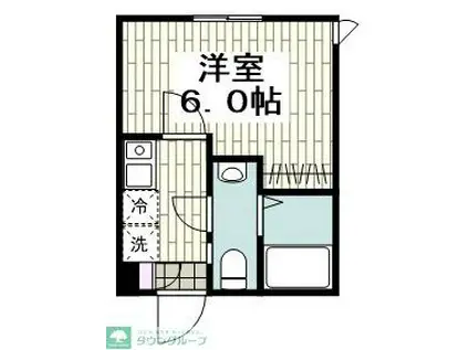 リアン三春台(1K/2階)の間取り写真