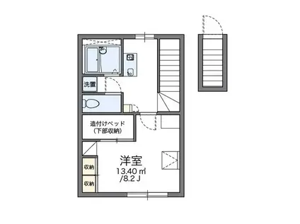 レオパレスヴィラアンソレイユ(1K/2階)の間取り写真