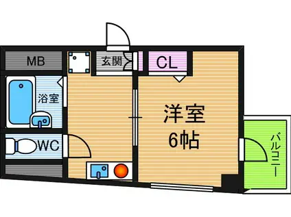 ユーニティ桃ヶ池(1K/5階)の間取り写真