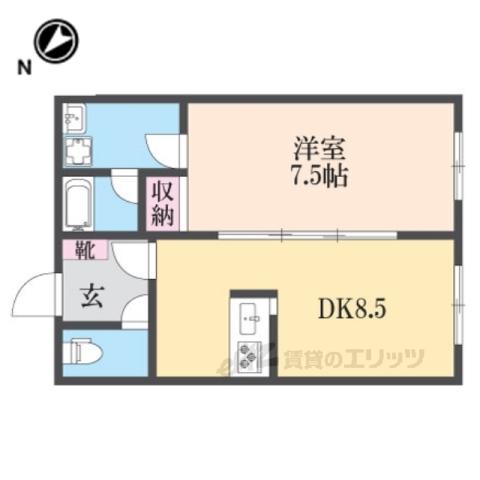 バーデ―ハイツ(1DK/1階)の間取り写真
