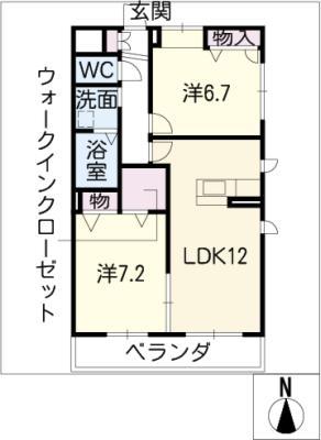 エスペーロ八田(2LDK/3階)の間取り写真