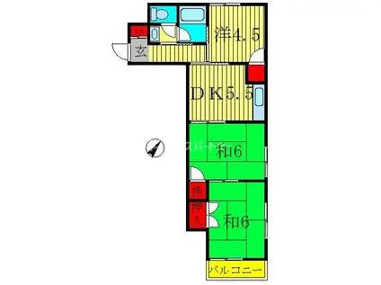 ハイツソレーユ(3K/2階)の間取り写真