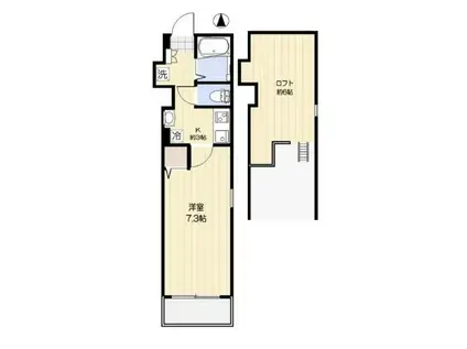 フェルメール朝霞台(1K/3階)の間取り写真