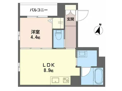 HERITAGE OHMACHI(1LDK/4階)の間取り写真