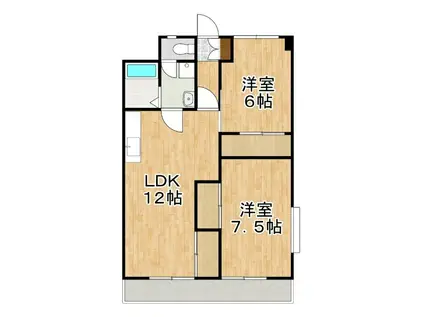 さつきマンション(2LDK/3階)の間取り写真