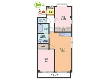 MKマンション宮前 AB棟(2LDK/2階)の間取り写真