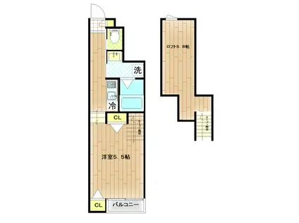 LIBRA COURT榴岡 B棟(1K/1階)の間取り写真