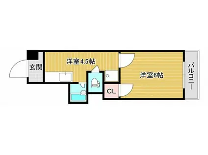 レジオン牛田(1DK/2階)の間取り写真