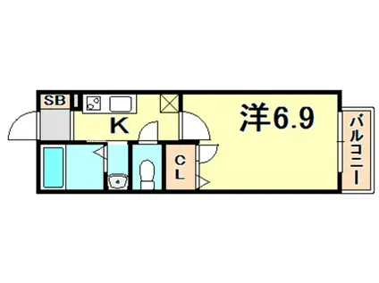 シャーメゾンセントラル神戸(1K/1階)の間取り写真