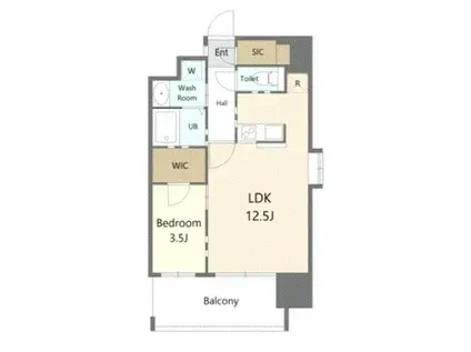 グランエターナ福岡警固(1LDK/10階)の間取り写真