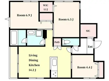 コートニューメグロ(3LDK/2階)の間取り写真