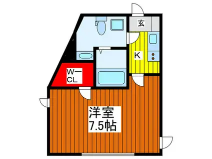 GRACIA竹ノ塚(1K/2階)の間取り写真