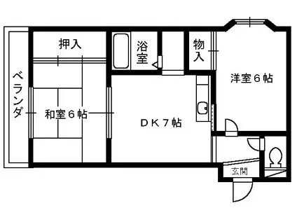 カーサーナカオ(2DK/2階)の間取り写真