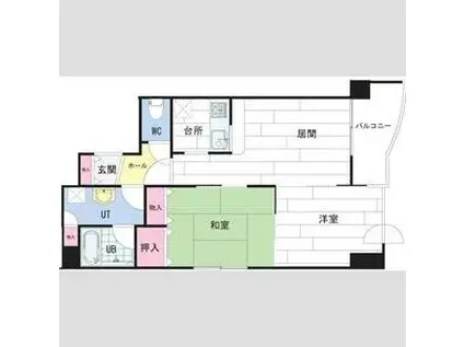 LE CIEL大通(2LDK/6階)の間取り写真