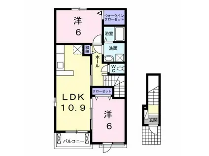ネクストステージB(2LDK/2階)の間取り写真