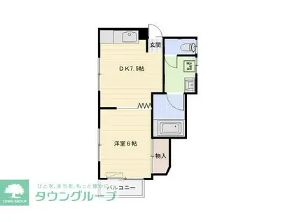 メゾン・ド・東大宮(1DK/2階)の間取り写真