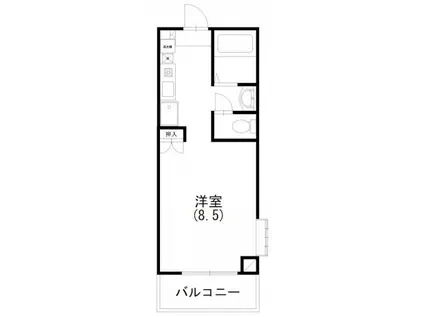 クリエイトダイアナI(ワンルーム/4階)の間取り写真