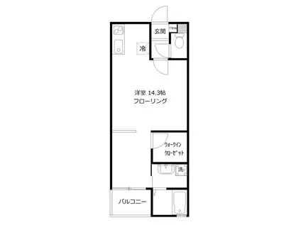 シェモア(ワンルーム/2階)の間取り写真